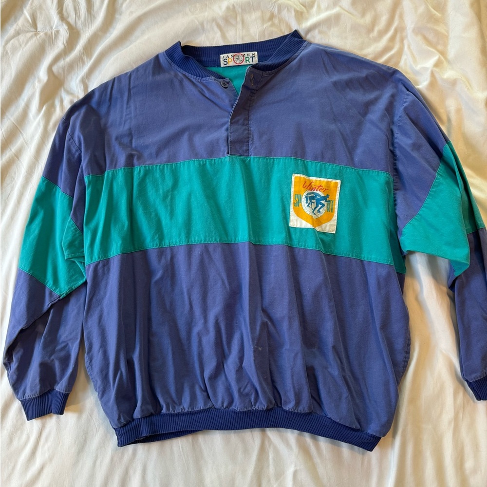 Blue and Teal Long Sleeve Shirt